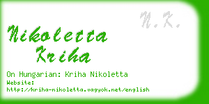 nikoletta kriha business card